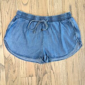Lovestitch Women’s Tencel Blue Pull-On Casual Wear Drawstring Shorts Size Small